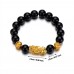 Golden Pixiu Obsidian Bracelet Feng Shui Black Bead Alloy Wealth Bracelet Charm Handmade