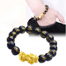 Feng Shui Black Obsidian Bracelet For Women Men