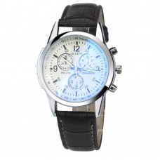 BlueRay Glass Leather Belt Mens Watch